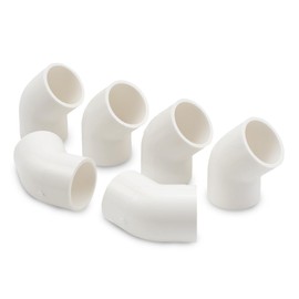 Bwintech 6 Pcs 25MM (3/4") 45 Degree Elbow Slip Connector PVC-U Fitting Elbow Coupling Connector Garden Water Pipe Connection