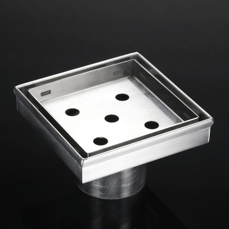 Sharpeye 4 Inch Square Shower Drain with Removable Tile Insert