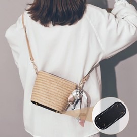 Newellsail Bag Base PU Leather Bag Base for Crocheting Oval Faux Leather Bag Bottom with Holes for Handbag Knitted Bag Shoulder Bag DIY Bag 22 x 10 cm (Pack of 3)