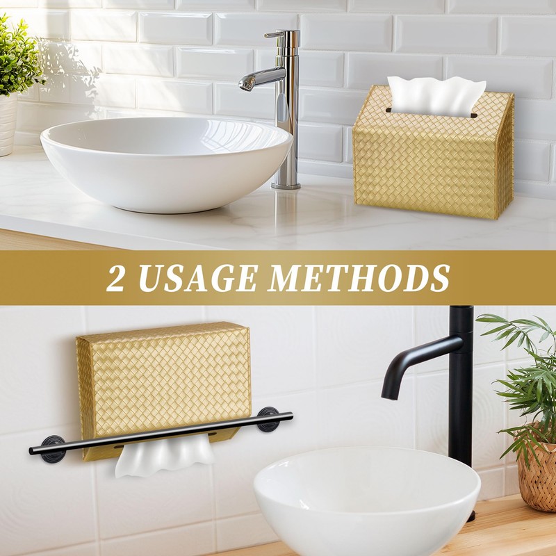 NiHome PU Leather Tissue Box Cover for Kleenex Hand Towels,