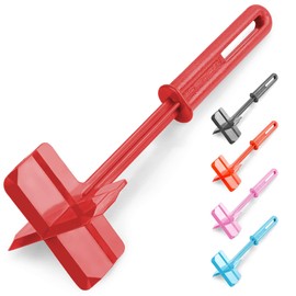 Zulay Kitchen Ground Beef Chopper Tool - Meat Chopper, Masher, Smasher for Ground Beef, Meat, Potatoes & Vegetables - Heat Resistant Nylon, Red, Dishwasher Safe