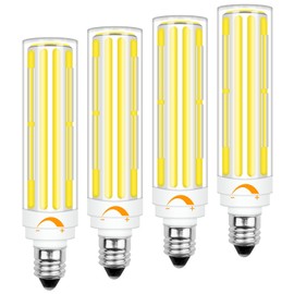 TZHILAN E11 LED Bulb JDE11 120V 100W Halogen Equivalent Bulbs, COB 10W Dimmable 6000K Cool White Ceiling Fan Bulb for Chandeliers, Ceiling Fans, Cabinet Lighting AC120V, 4 Pack