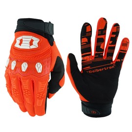 Seibertron Seibertron Unisex MX ATV MTB Racing Gloves - Full Finger Touchscreen Glove for Bicycle Cycling Mountain Biking Motorcycle and Motocross Fluo Orange XL