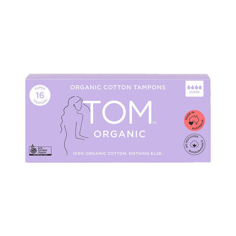 TOM Organic Super Tampons, 32 Pack
