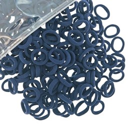 200 Pcs Solid Color Cotton Hair Ties Toddler Girls' Elastics Hair Ties Seamless Ponytail Holder (Navy)