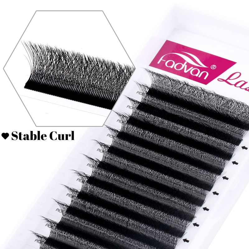 FADVAN Lash Extension 5D W Lash Bundle 0.07C Curly Mix
