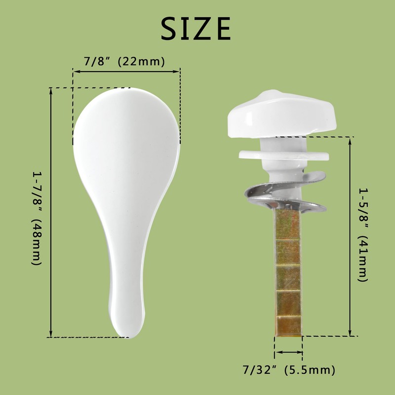 Metal Sliding Door Latch Lever,2 Sets, 1-3/8 in. Tail, White