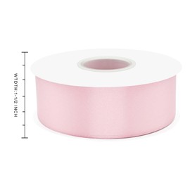Simplegoal Double Face Pink Satin Ribbon 1-1/2 Inch X 50 Yards Polyester Pink Ribbons for Gift Wrapping Fabric Ribbon for Crafts Flower Bouquet Sewing Arts Wedding Party Decoration