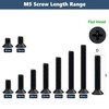 50 Pcs M5-0.8 x 30mm Black Flat Head Machine Screws,