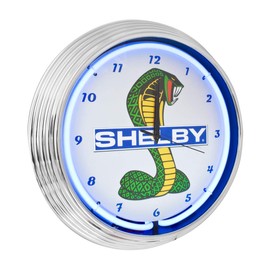Shelby Cobra Blue Light Up Neon Wall Clock 15-Inch