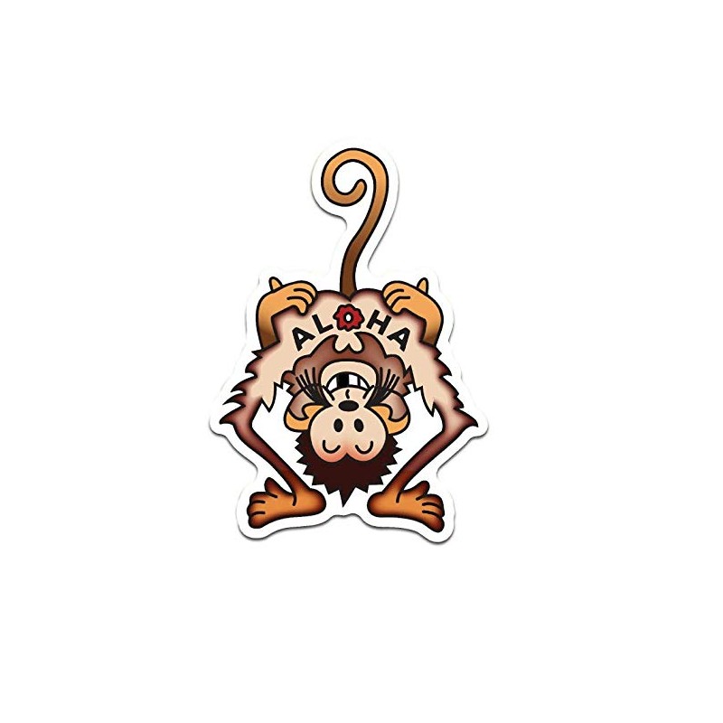 4 pcs Set Monkey Aloha Hard Hat Sticker Funny, 2