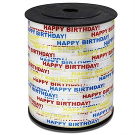 OZXCHIXU 500 Yards Happy Birthday! Printed Crimped Curling Ribbon is Great for Wrapping Presents, Styling Balloons, Birthday Party, Gift Ribbon for Birthday,Flowers Decoration.