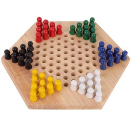 Yosoo Health Gear 60 Pcs Chinese Checkers, Halma Wooden Chinese Checkers, Checkers Game for Kids with Colorful Marbles