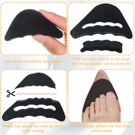 12 Pairs High Heel Cushion Pads includes Adjustable Toe Filler Inserts Front Insoles Heel Grips Liner Insert for Preventing Too Big Shoe from Heel Slipping Blisters Relieve Pain (Simple Style)