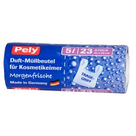 pely Duft-Müllbeutel "Morgenfrische" für Kosmetikeimer, mit Tragegriff, 5 Liter, 34 x 35 cm, 23 Stück