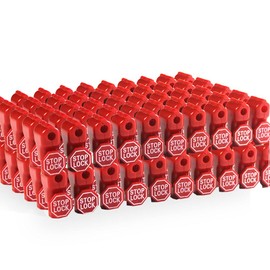 Betertek Peg Hook Locks Stop Lock 100pcs Plastic red Stop Locks Anti Theft Lock Retail peg Hook Security Locks pegboard peg Locks Retail Security Display Hook Lock
