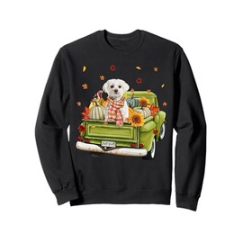 Happy Fall Y'all Maltese Dog On Truck Pumpkin Fall Autumn Sweatshirt