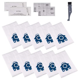 I-clean Replacement Miele Classic C1 / Complete C3 Canister Vacuum Cleaner Bags,10 Packs AirClean 3D Efficiency GN Dust Bags,with 2 Motor Protection Filter, 2 AirClean Filter