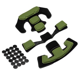 PAXLamb Memory Foam Pad Protective Mat Helmet Padding Kit Replacement Universal Motorcycle Tactical Cushions for ACH MICH Team Wendy FMA EXF Helmet (Black Green)