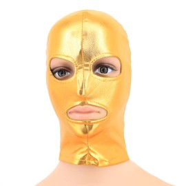 Vimoisa Metallic Cycling Face Neck Mask Hat Ultra Balaclava Hood(Gold)