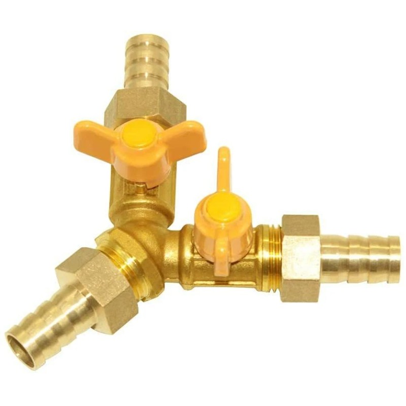 Hardwareeeer 3/4" Hose Barb Brass 3 Way Shut Off Valve