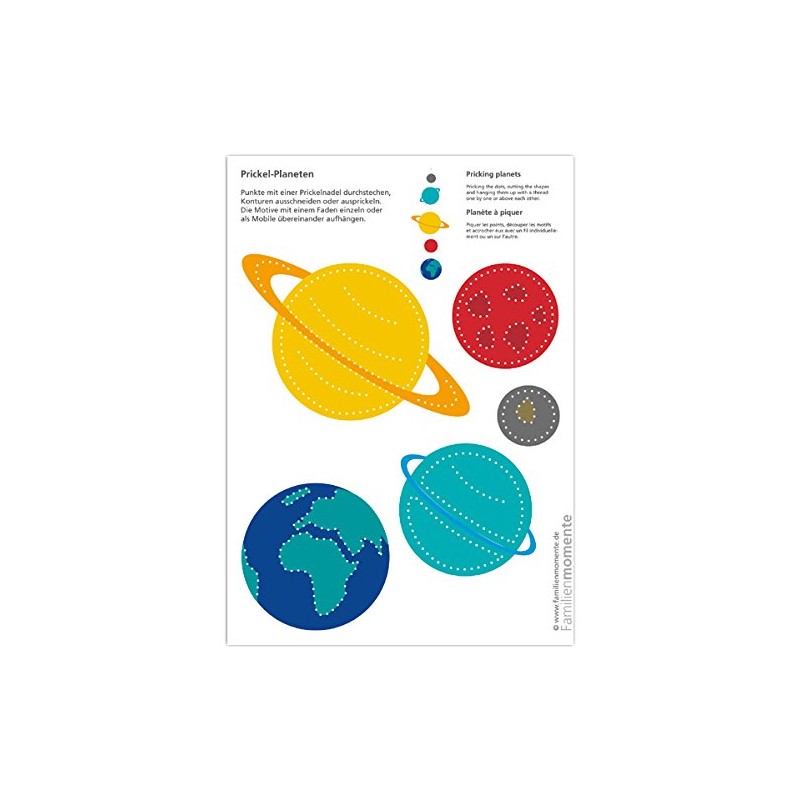 Familienmomente 10 Craft Sheets for Tingling Space (5 x Planets/5