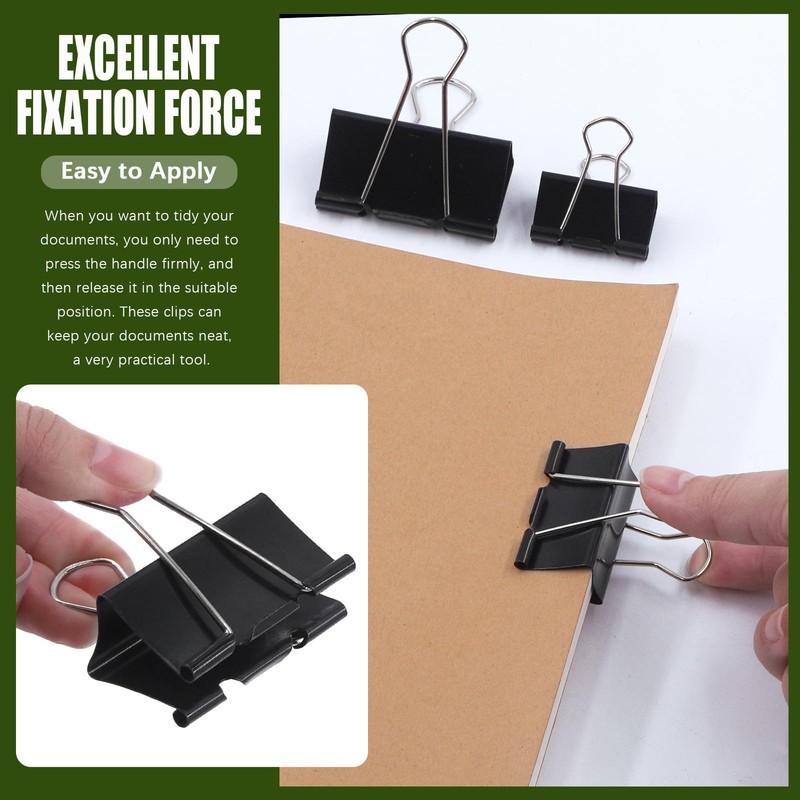 Keadic 350Pcs Silver Paper Clips and Black Binder Clips Assorted