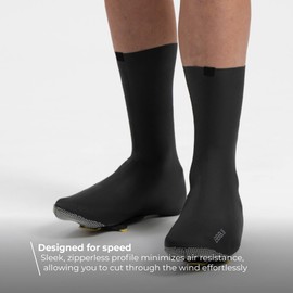BBB Cycling Overshoes Waterproof Cycling Shoe Covers Aerodynamic and Lightweight Road Bike Shoe Covers Race Overshoes Cycling RaceFlex Zipperless BWS-29 Black 43/44