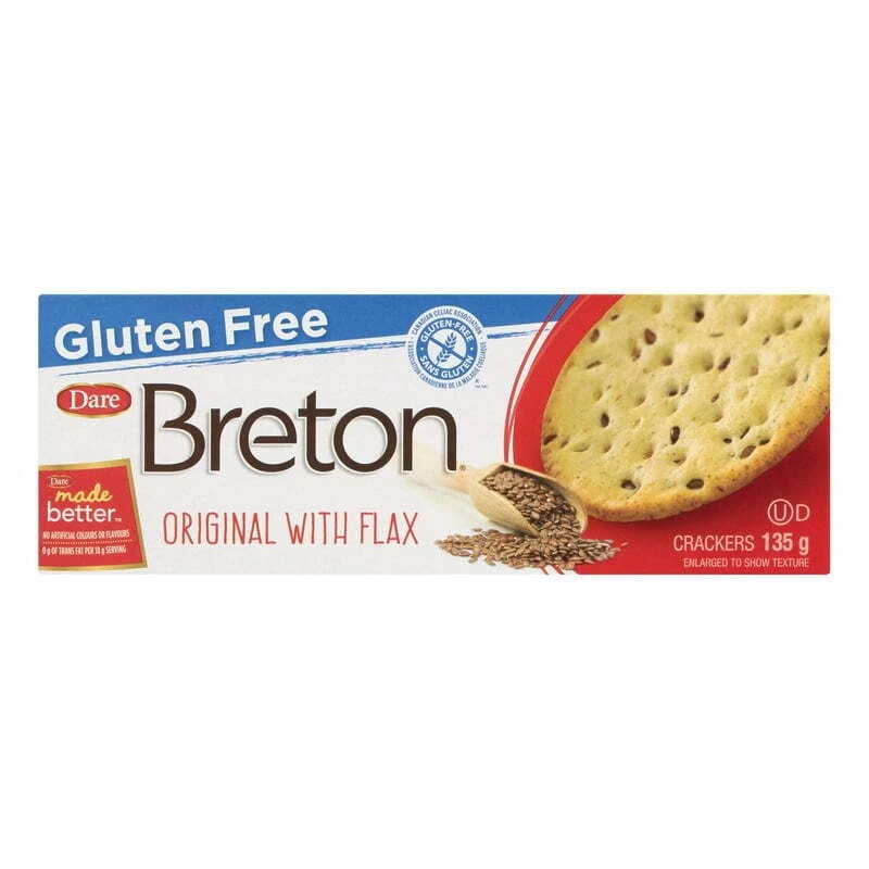 Dare Breton Gluten Free Original With Flax Crackers, 135g/4.7 oz.