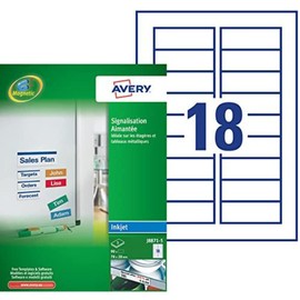 Avery J8871-5 Printable Magnetic Signs, 18 magnets Per A4 Sheet