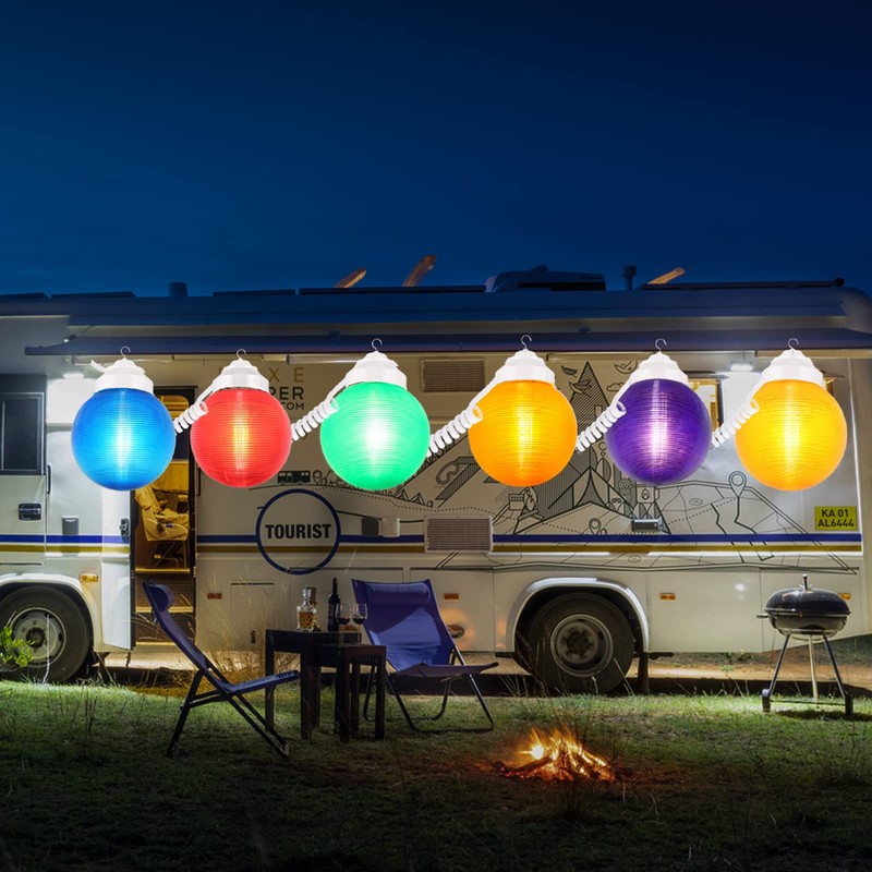 Encoidoz 27.5FT Outdoor Globe Patio String Lights - 6pcs Colored