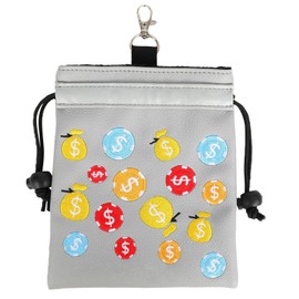 Golf Valuables Pouch - PU Organizer Pouch for Golf Ball - Golf Ball Storage Bag with Metal Carabiner for Men, Women, Teens,