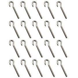 20Pcs Stainless Steel M5 Eye Bolt Long Shank Threaded Rod Round Hook Eyelet Bolt Screw