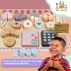 HAPPYTOYSMX Juguete Didactico Infantil de Madera, Tienda de Pan Dulce,,