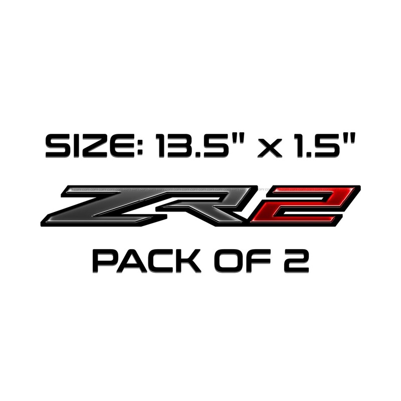 ZR2 Decals Bedside Replacement Sticker Red/Pack of 2