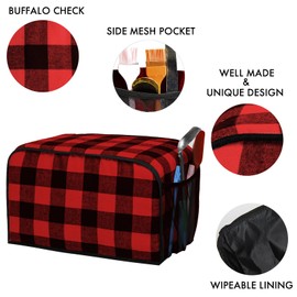 BAGSPRITE Slow Cooker Cover Compatible with Crock-Pot and Hamilton Beach 6-8 QT Slow Cooker Red White