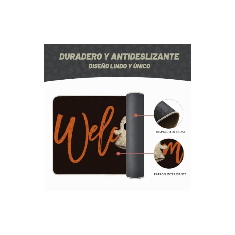 Artoid Mode Tapete de Entrada Boo Halloween Bienvenida 43x73 cm