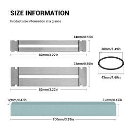 YIMATEECO Guitar Fingerboard Protector Set, Stainless Steel Fretboard Fingerboard Guards, Grinding Stone, Rubber Band and Guitar Pick for Guitar, Bass, Dressing and Polishing Frets (1 Sets, Silver)