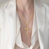 BANGALO 14K Gold Cross Necklace for Women Cross Necklace for
