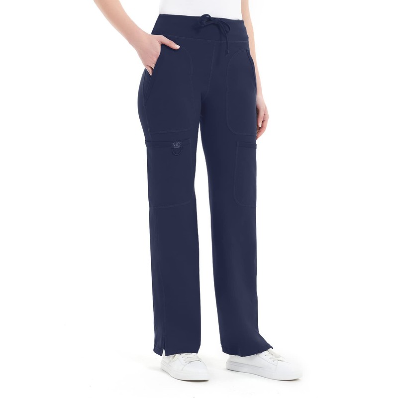 QBK Yoga Scrub Pants Women Mid Rise Yoga Work Pants-