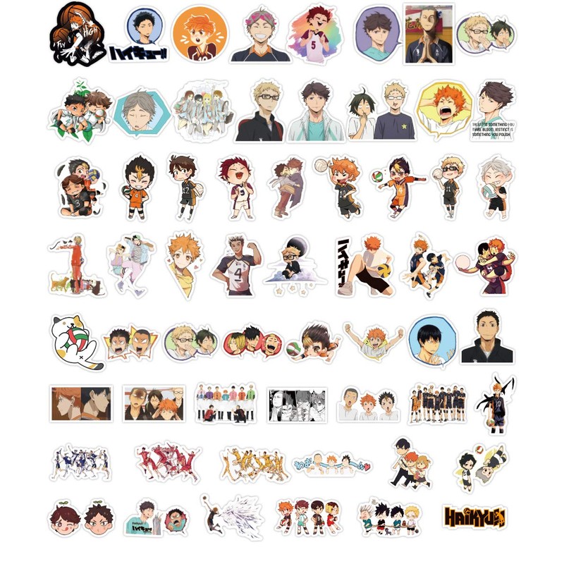 Anime Haikyuu Stickers 100pcs Waterproof Vinyl Stickers for Kids Teens