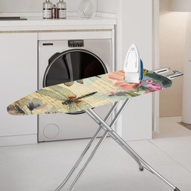 Hinthetall Dragonfly Ironing Board Cover and Pad 15x54 Inch, Iron Board Cover with Padding, Iron Board Cover Large Fits All Standard Sizes, Scorch Resistant, Extra Thick Covers with Elastic Edge