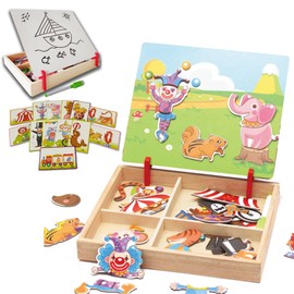 Rimafi Children's Board Game, The Circus, Puzzle 3 Years, Educational Toys, Wooden Board, Children's Magnetic Board, Montessori Games, Birthday Gifts, Children's School, Smart Games.