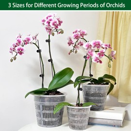 Tialero Orchid Pot, 12 Pack Orchid Pots with Holes, 4 Each of 4.5", 5.5", 6.3", Clear Orchid Pots for Repotting, Breathable Slotted Orchids Planter