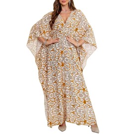 Orshoy Womens Loose Kimono Kaftan Swimwear Cover Up Maxi Long Dresses Loungewear Bathing Suit Tunic Nightwear Free Size Snake