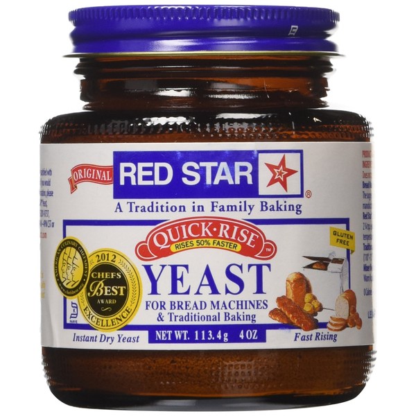 Red Star Bread Machine Yeast, 4-Ounce Jars (Pack of 3)