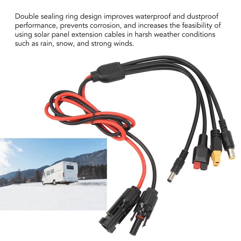 Solar Connector to XT60 Female Adapter Cable Weather Resistant Multi