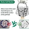 10L0L Metal Golf Ball Basket with Handle, Heavy Duty Golf