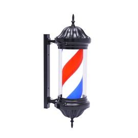 BANLICALI 28" Barber Pole Light, 20W Wall Mount Barber Shop Sign LED Light Red White Blue Stripes Rotating Hair Salon Open Sign for Hair Salons, Beauty Parlors, Bars 110V