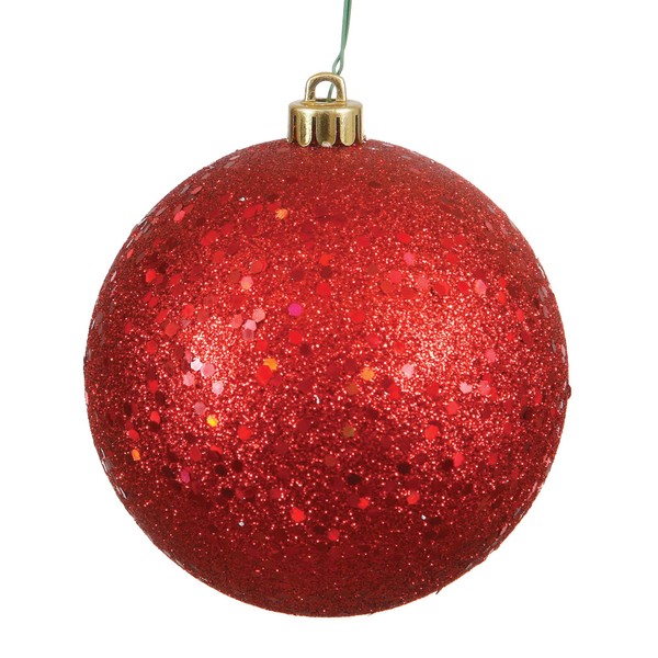 Vickerman 6" Red Sequin Ball Ornament 4 per Box